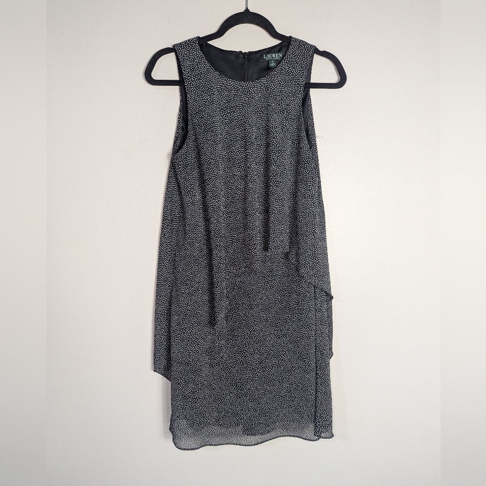 6 Lauren Ralph Lauren Black Polka Dot Layered Dress